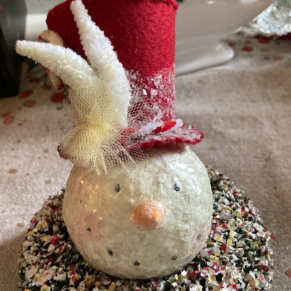 Adoration snowman head with wreath collar and top hat 🎩, very vintage style⛄️⛄️ - Picture 6 of 6
